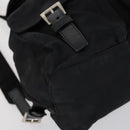 PRADA Backpack Nylon Black Silver Auth 143225-17