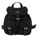 PRADA Backpack Nylon Black Silver Auth 143225-13
