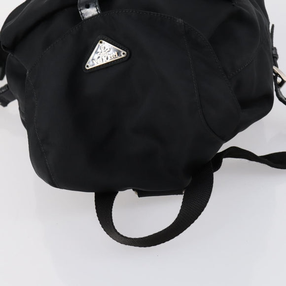 PRADA Backpack Nylon Black Silver Auth 143225