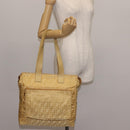FENDI Zucca Canvas Hand Bag Yellow Gold Auth 143226-21
