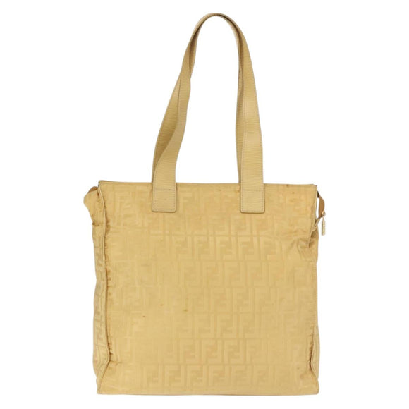 FENDI Zucca Canvas Hand Bag Yellow Gold Auth 143226