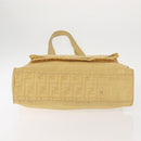 FENDI Zucca Canvas Hand Bag Yellow Gold Auth 143226-9