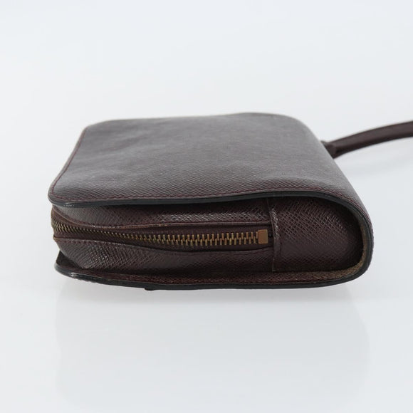 LOUIS VUITTON Taiga Baikal Clutch Bag Acajou M30186 LV Auth 143227