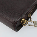 LOUIS VUITTON Taiga Baikal Clutch Bag Acajou M30186 LV Auth 143227-14
