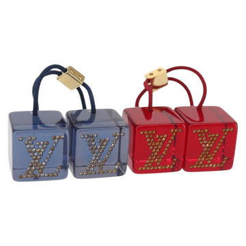 LOUIS VUITTON Hair Tie plastic Blue LV Auth 143232