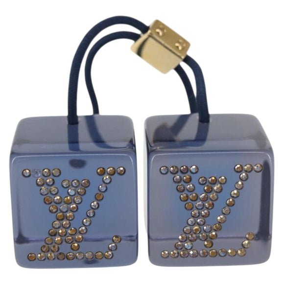 LOUIS VUITTON Hair Tie plastic Blue LV Auth 143232