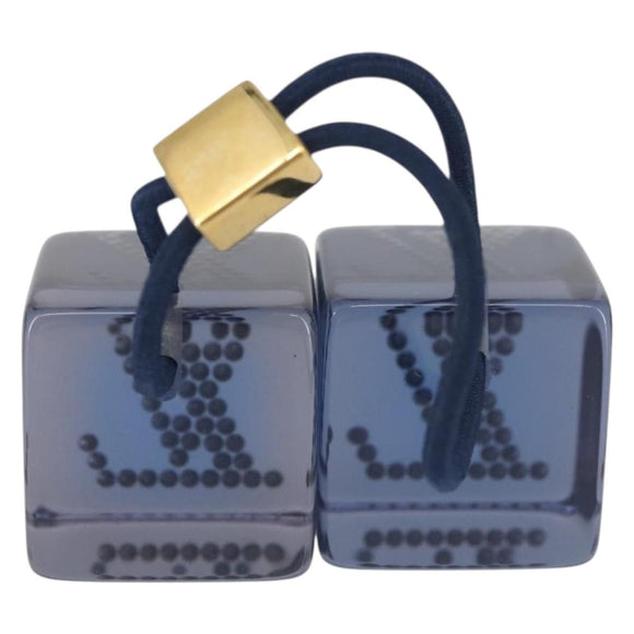 LOUIS VUITTON Hair Tie plastic Blue LV Auth 143232