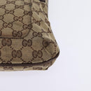 GUCCI GG Canvas Shoulder Bag Beige Silver Auth 143234-14