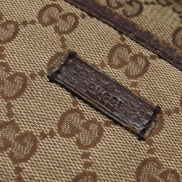 GUCCI GG Canvas Shoulder Bag Beige Silver Auth 143234
