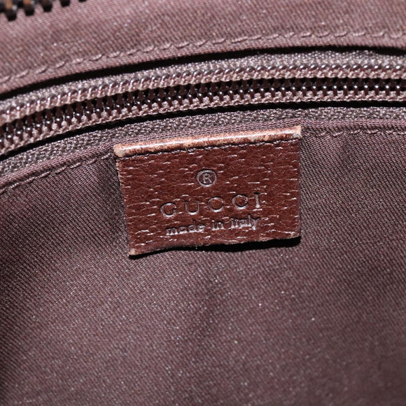 GUCCI GG Canvas Shoulder Bag Beige Silver Auth 143234