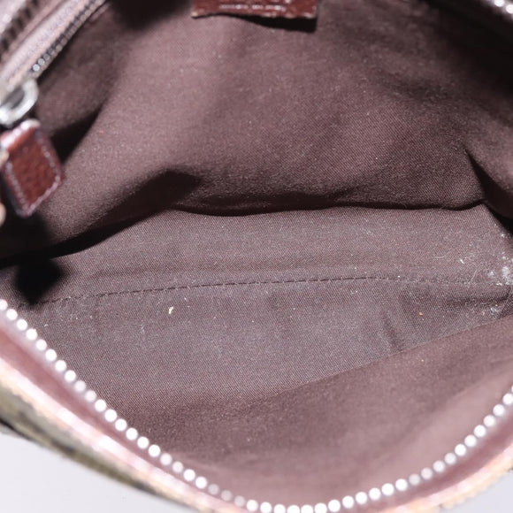 GUCCI GG Canvas Shoulder Bag Beige Silver Auth 143234