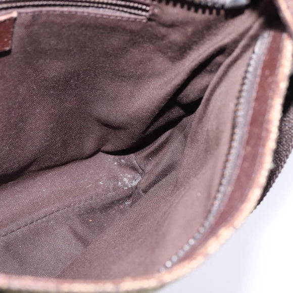 GUCCI GG Canvas Shoulder Bag Beige Silver Auth 143234