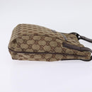 GUCCI GG Canvas Shoulder Bag Beige Silver Auth 143234-4