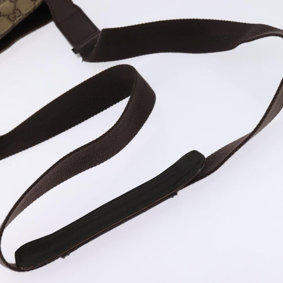 GUCCI GG Canvas Shoulder Bag Beige Silver Auth 143234