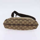 GUCCI GG Canvas Shoulder Bag Beige Silver Auth 143234-5