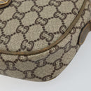 GUCCI GG Plus Supreme Shoulder Bag PVC Leather Beige Gold Auth 143237-10