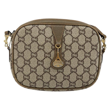 GUCCI GG Plus Supreme Shoulder Bag PVC Leather Beige Gold Auth 143237 - 0