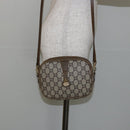 GUCCI GG Plus Supreme Shoulder Bag PVC Leather Beige Gold Auth 143237-21