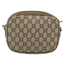 GUCCI GG Plus Supreme Shoulder Bag PVC Leather Beige Gold Auth 143237-3