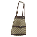 GUCCI GG Supreme Shoulder Bag PVC Beige Gold Auth 143238-1