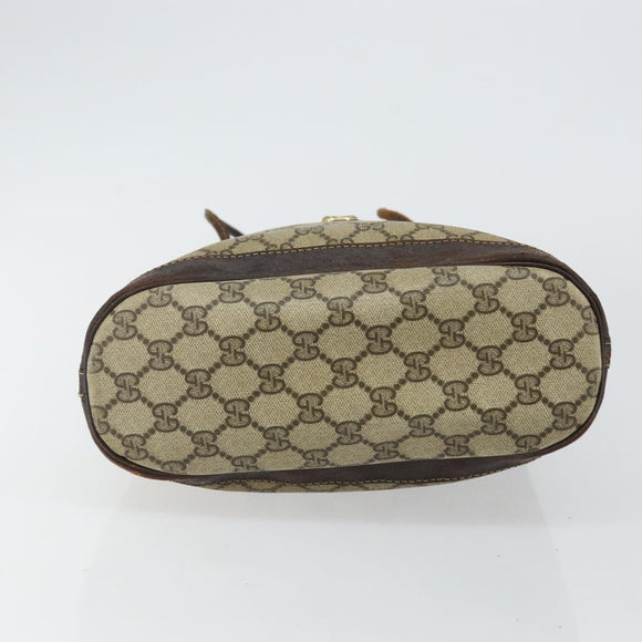 GUCCI GG Supreme Shoulder Bag PVC Beige Gold Auth 143238