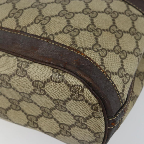 GUCCI GG Supreme Shoulder Bag PVC Beige Gold Auth 143238