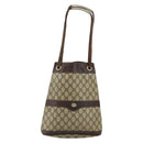 GUCCI GG Supreme Shoulder Bag PVC Beige Gold Auth 143238-2