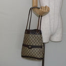 GUCCI GG Supreme Shoulder Bag PVC Beige Gold Auth 143238-20