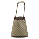 GUCCI GG Supreme Shoulder Bag PVC Beige Gold Auth 143238-3
