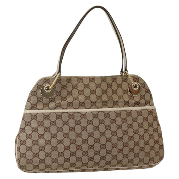 GUCCI GG Canvas Tote Bag Beige Gold 121023 Auth 143241