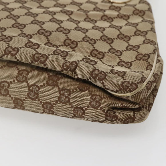 GUCCI GG Canvas Tote Bag Beige Gold 121023 Auth 143241
