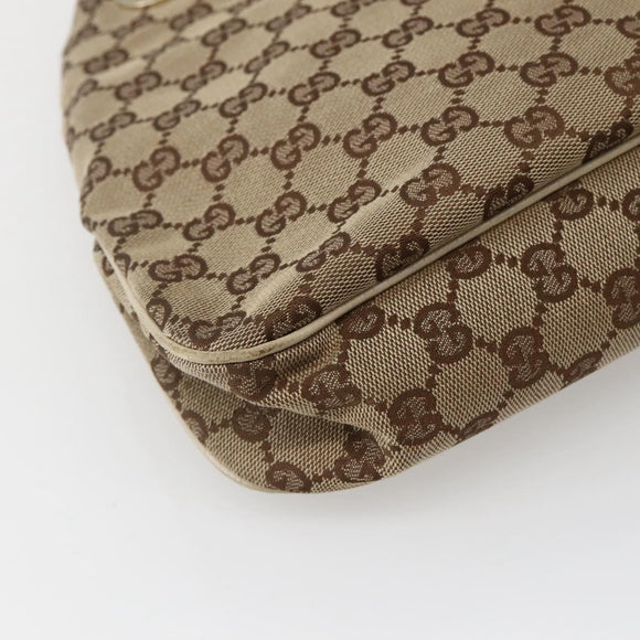 GUCCI GG Canvas Tote Bag Beige Gold 121023 Auth 143241