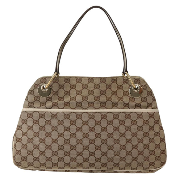 GUCCI GG Canvas Tote Bag Beige Gold 121023 Auth 143241