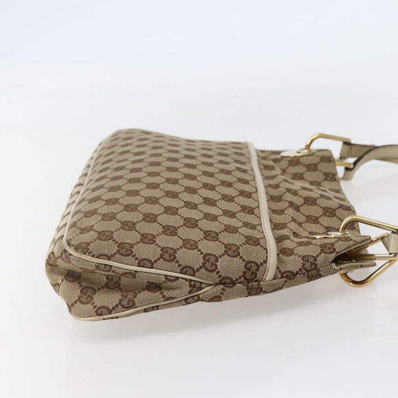 GUCCI GG Canvas Tote Bag Beige Gold 121023 Auth 143241