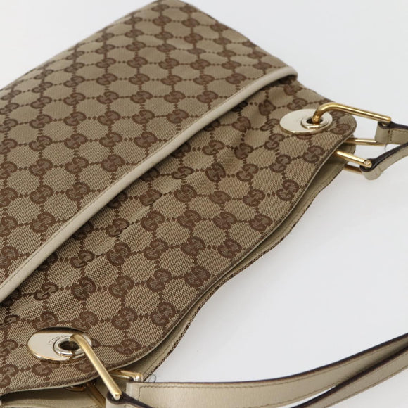 GUCCI GG Canvas Tote Bag Beige Gold 121023 Auth 143241