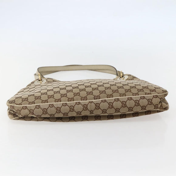 GUCCI GG Canvas Tote Bag Beige Gold 121023 Auth 143241