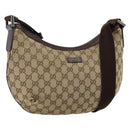 GUCCI GG Canvas Shoulder Bag Beige Silver 181092 Auth 143244-1
