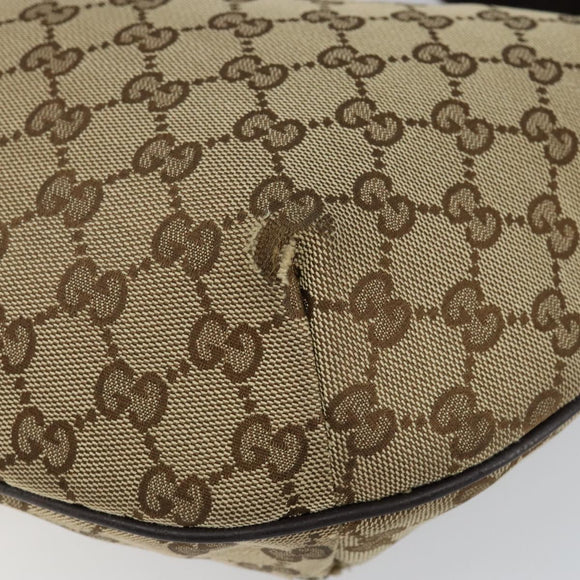 GUCCI GG Canvas Shoulder Bag Beige Silver 181092 Auth 143244