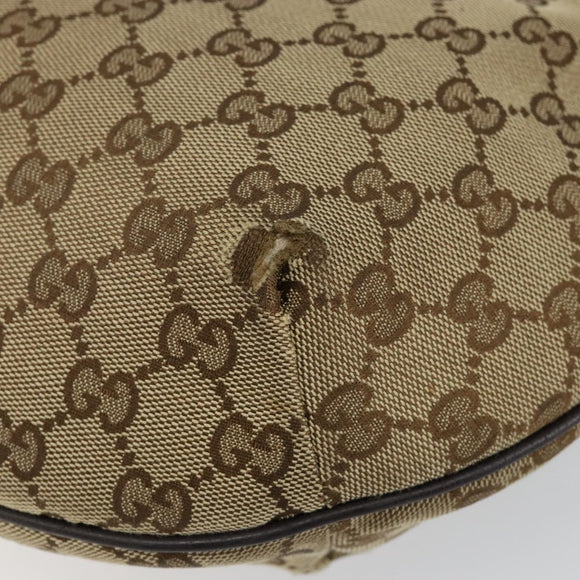 GUCCI GG Canvas Shoulder Bag Beige Silver 181092 Auth 143244