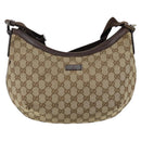 GUCCI GG Canvas Shoulder Bag Beige Silver 181092 Auth 143244-2