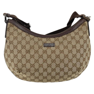 GUCCI GG Canvas Shoulder Bag Beige Silver 181092 Auth 143244 - 0
