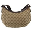GUCCI GG Canvas Shoulder Bag Beige Silver 181092 Auth 143244-3