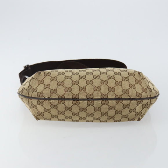 GUCCI GG Canvas Shoulder Bag Beige Silver 181092 Auth 143244