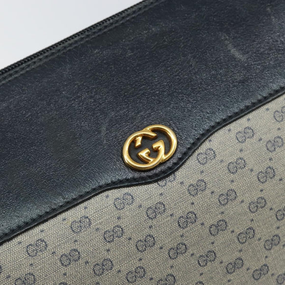 GUCCI Micro GG Supreme Shoulder Bag PVC Navy Gold 001 115 0918 Auth 143245