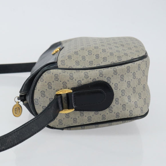 GUCCI Micro GG Supreme Shoulder Bag PVC Navy Gold 001 115 0918 Auth 143245