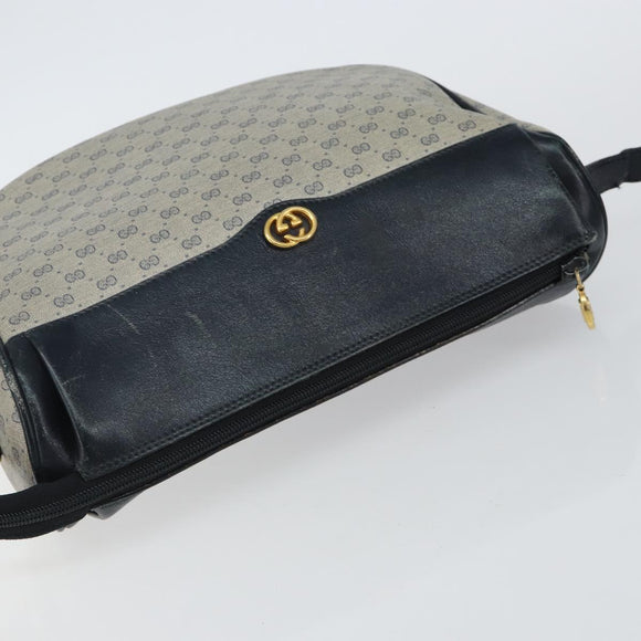 GUCCI Micro GG Supreme Shoulder Bag PVC Navy Gold 001 115 0918 Auth 143245