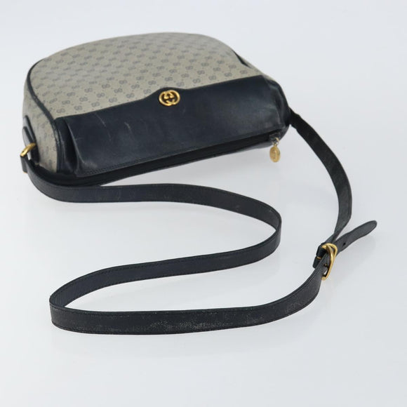 GUCCI Micro GG Supreme Shoulder Bag PVC Navy Gold 001 115 0918 Auth 143245