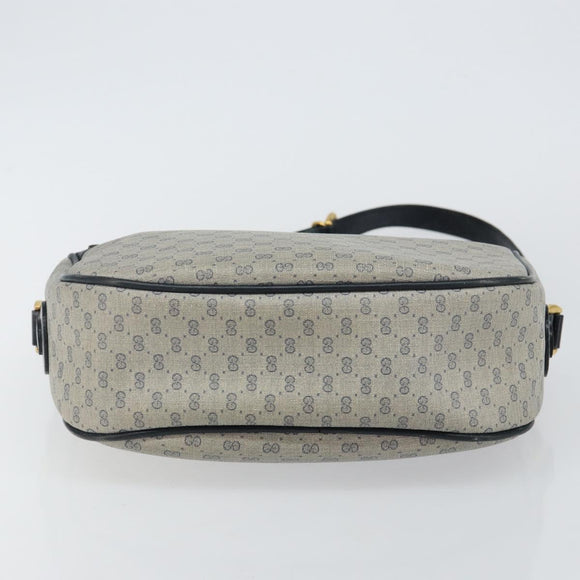 GUCCI Micro GG Supreme Shoulder Bag PVC Navy Gold 001 115 0918 Auth 143245