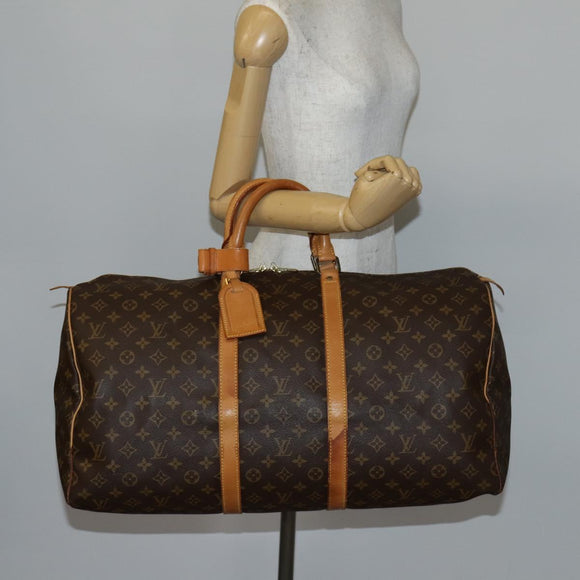 LOUIS VUITTON Monogram Keepall 55 Boston Bag M41424 LV Auth 143247