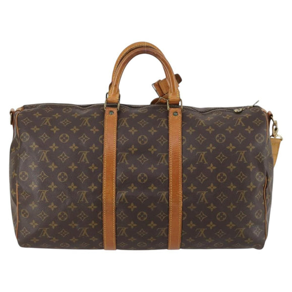 LOUIS VUITTON Monogram Keepall Bandouliere 50 Boston Bag M41416 LV Auth 143249